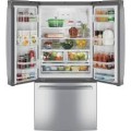 GE - 24.7 Cu. Ft. French Door Refrigerator - Fingerprint resistant stainless steel