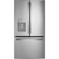 GE - 20.6 Cu. Ft. French Door Counter Depth Refrigerator with Space Saving Icemaker - Stainless Steel