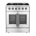 Forno Appliances - Galiano 4.32 Cu. Ft. Freestanding Gas Range with French Doors and LP Conversion Kit - Stainless Steel