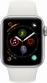Apple - Apple Watch Series 4 (GPS + Cellular), 40mm Silver Aluminum Case with White Sport Band - Silver Aluminum