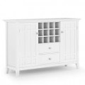 Simpli Home - Bedford Sideboard Buffet and Wine Rack - White