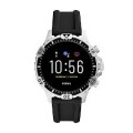 Fossil - Gen 5 Smartwatch 46mm Stainless Steel - Silver With Black Silicone Band
