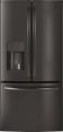 GE - 17.5 Cu. Ft. French Door Counter-Depth Refrigerator Black stainless steel