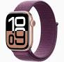 Apple Watch Series 10 (GPS+Cellular) 46mm Aluminum Case with Plum Sport Loop - Rose Gold (unlocked)
