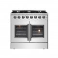 Forno Appliances - Galiano 5.36 Cu. Ft. Freestanding Dual Fuel Range with French Doors and Convection Oven - Stainless Steel