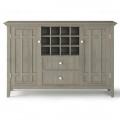 Simpli Home - Bedford Sideboard Buffet and Wine Rack - Distressed Grey