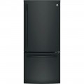 GE - 20.9 Cu. Ft. Bottom-Freezer Refrigerator - Black